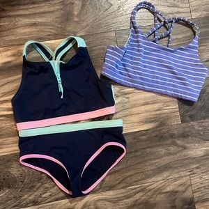 Athleta girl, bikini swimsuit and sports bra size 12